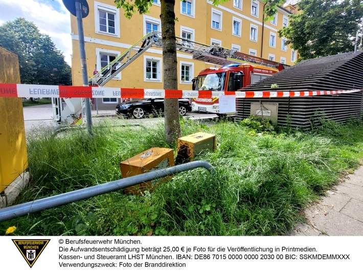 FW-M: Riesiger Bienenschwarm im Baum (Bogenhausen)