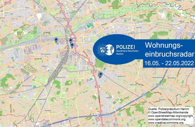 POL-HAM: Wohnungseinbruchsradar Hamm für die Woche vom 16. bis 22. Mai 2022