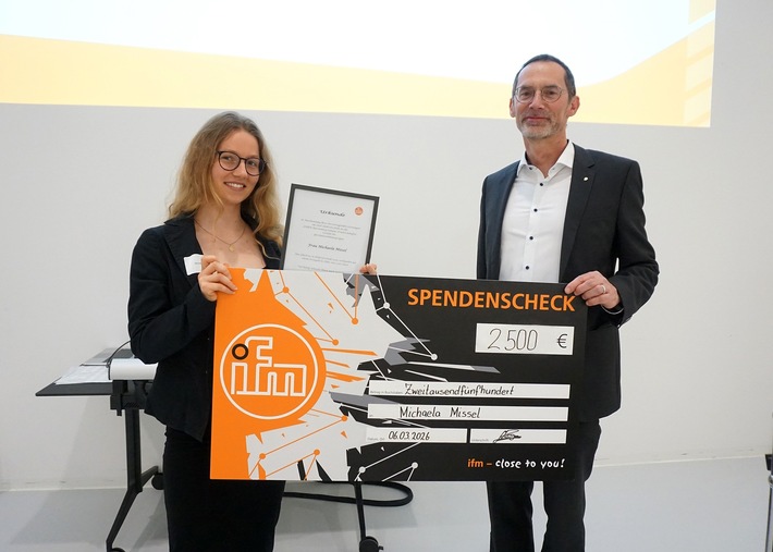 Leistungspreis Elektrotechnik verliehen; Pressemitteilung der ifm electronic gmbh