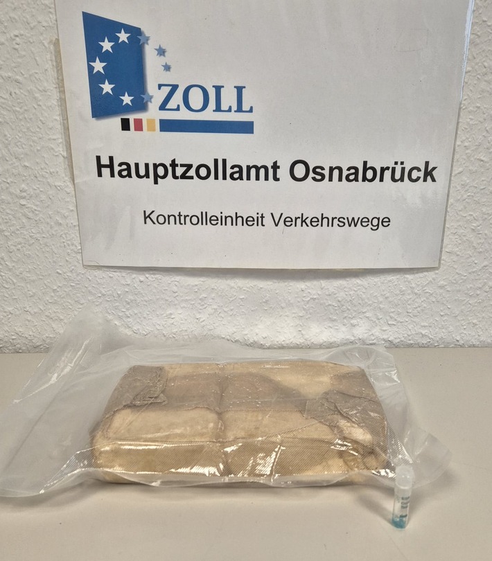 HZA-OS: Osnabrücker Zoll stellt rund ein Kilogramm Kokain sicher; Straßenverkaufswert von 66.000 Euro