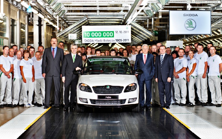 SKODA produziert zehnmillionstes Fahrzeug in Mladá Boleslav (mit Bild)