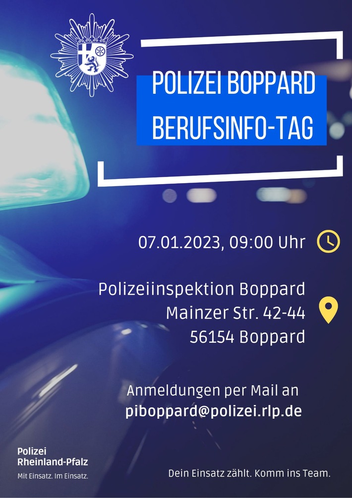 POL-PPKO: Polizei Boppard lädt zum Berufsinfo-Tag