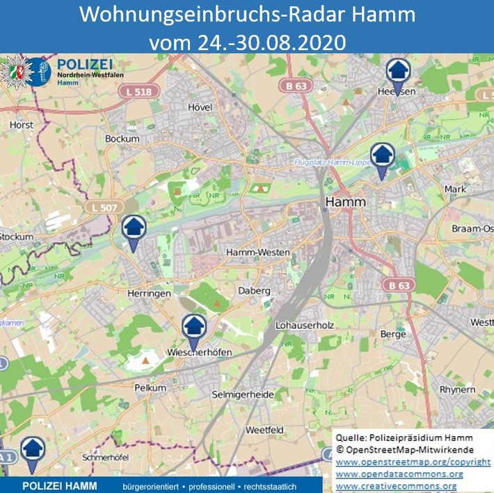 POL-HAM: Wohnungseinbruchs-Radar Hamm 24. bis 30. August