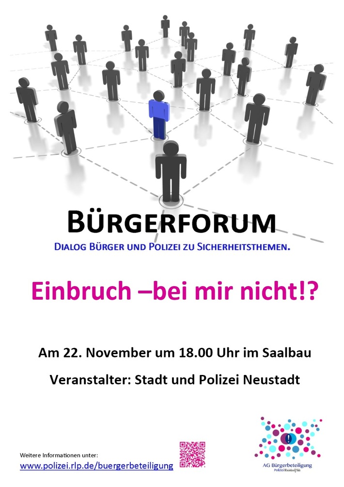 POL-PDNW: Bürgerforum der Stadt Neustadt und der Polizei Neustadt zum Thema Wohnungseinbruch