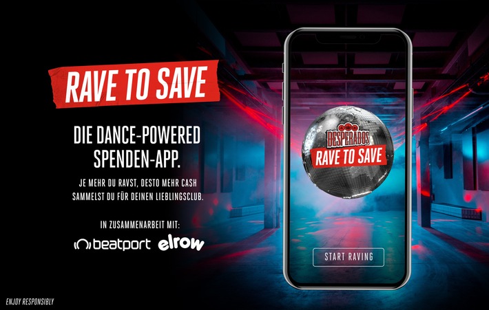Desperados launcht die weltweit erste Fundraising-Dance-App - eine Spendenaktion zugunsten von Europas Nightclub-Branche