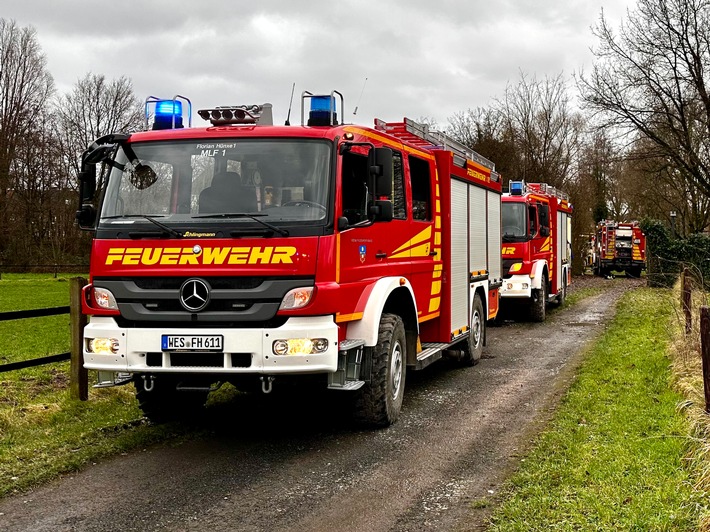 FW Hünxe: Feuerwehreinsatz am Pumpwerk in Bruckhausen