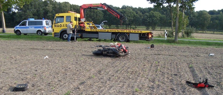 POL-NI: Motorradfahrer erliegt nach Unfall seinen schweren Verletzungen  -Bild im Download-