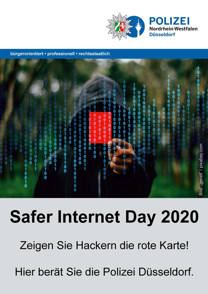 POL-D: &quot;Internationaler Safer Internet Day 2020&quot; - Veranstaltungen für mehr Sicherheit im Netz: Kriminalpolizei Düsseldorf bietet Vorträge und Beratung an