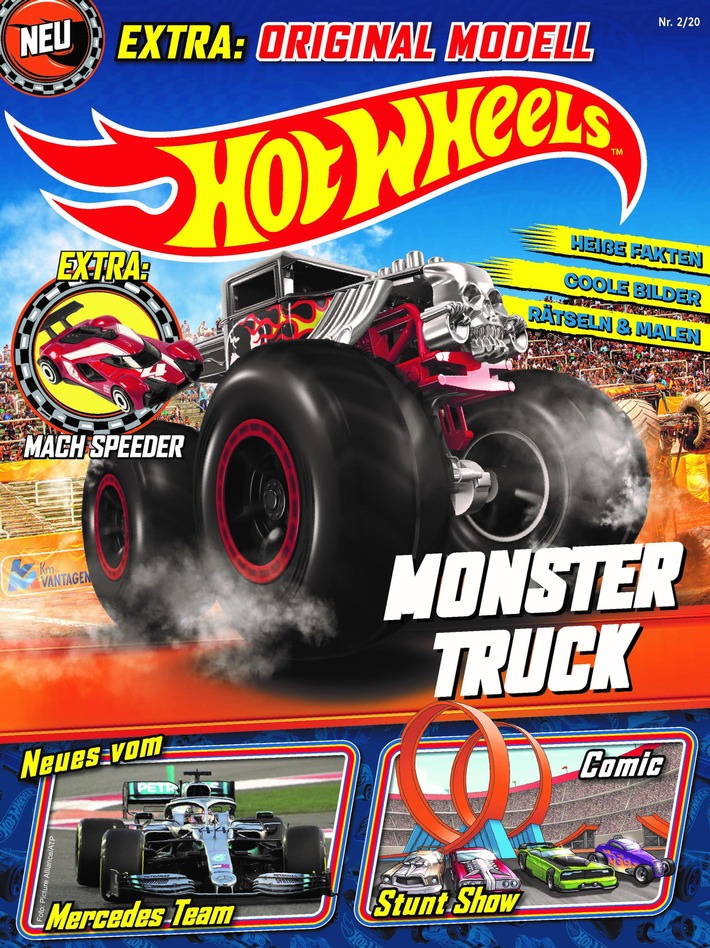 Die Hot Wheels rasen mit hoher Geschwindigkeit durch ihr neues Magazin