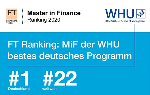 FT Ranking: Master in Finance der WHU ist bestes deutsches Programm