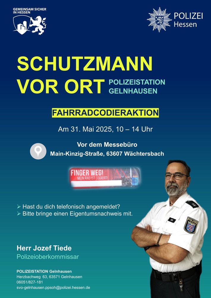 POL-OF: Fahrrad-Codieraktion am 31. Mai 2025: Gemeinsam gegen Diebstahl