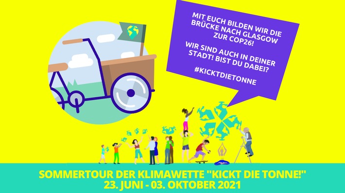 Pressemitteilung: 6.000 km mit dem Fahrrad für mehr Klimaschutz „Kickt die Tonne!“ lautet das Motto