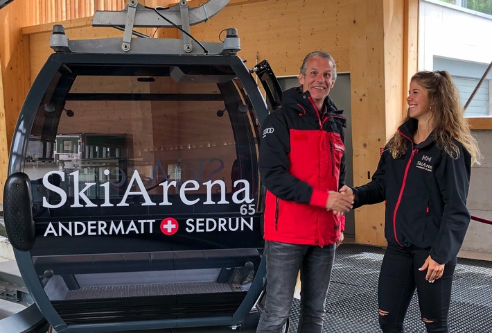 Medienmitteilung - Weltmeisterin Aline Danioth weiterhin Botschafterin der SkiArena Andermatt-Sedrun
