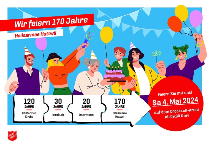 Heilsarmee Huttwil feiert "170-Jahr-Jubiläum" auf dem Brocki-Areal