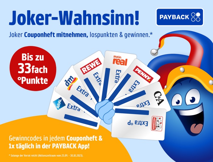 PAYBACK startet wieder die beliebte Joker-Kampagne / Mit dabei: Viele PAYBACK Partner, die mit noch mehr Punkten noch schnelleres Sparen ermöglichen - Chancen auf tolle Gewinne