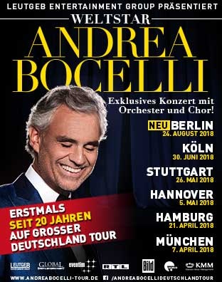 Andrea Bocelli Deutschlandtour 2018 - Der Weltstar kehrt nach 20 Jahren zurück nach Deutschland - BILD