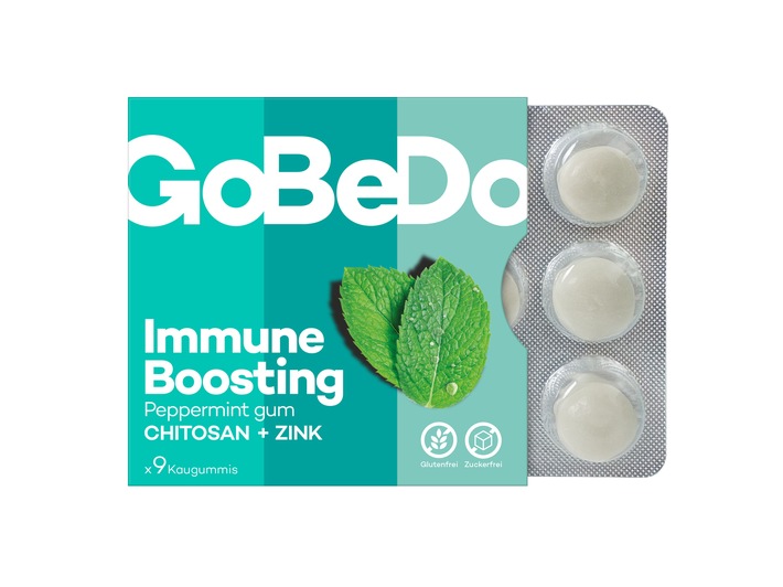 Kauen gegen Viren: Kaugummi unterstützt die Abwehrkräfte / GoBeDo Immune Boosting Gum - für das Extra an Schutz