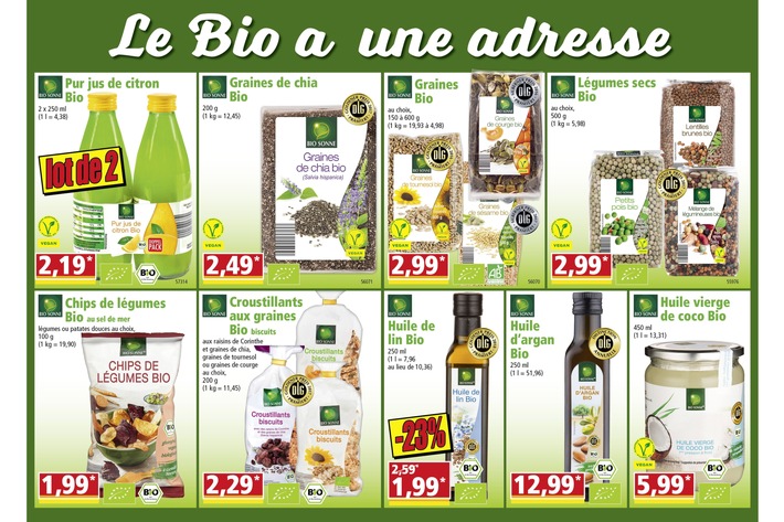 NORMA-Filialen in Frankreich: Begehrte Einkaufsadresse (auch) für viele Lebensmittel in bester Bio-Qualität! / Discounter aus Deutschland genießt im Nachbarland eine starke Kundenakzeptanz (FOTO)