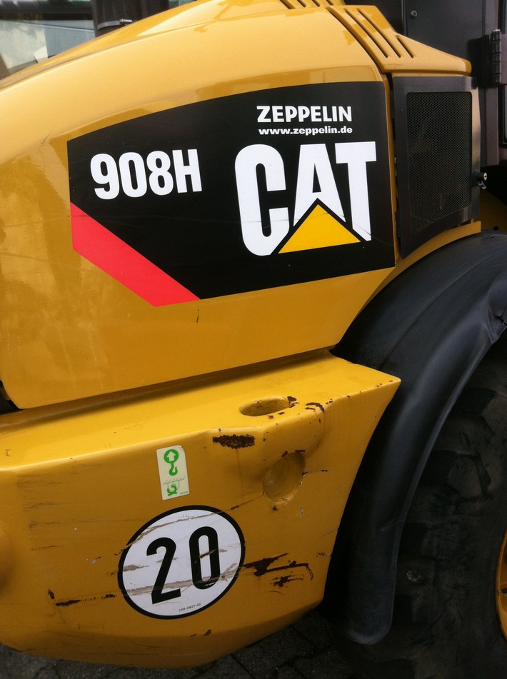 POL-NE: Gelber "Cat" Radlader vom Baustellengelände gestohlen