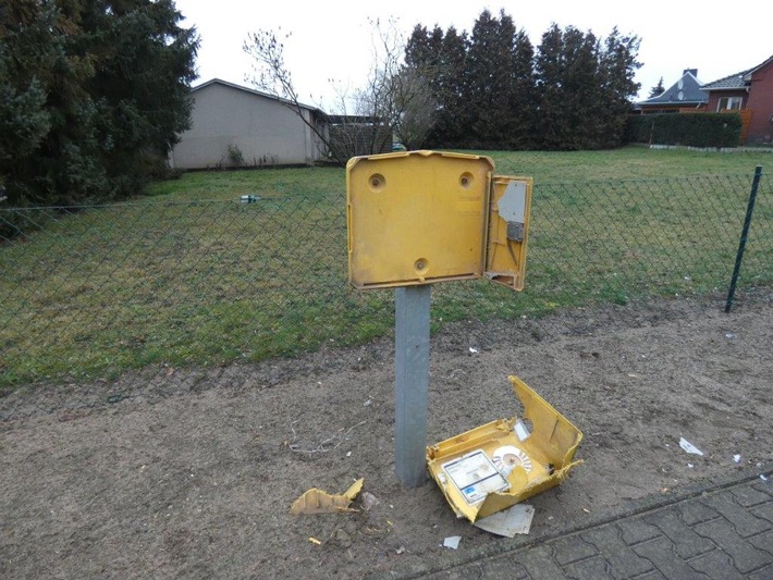 POL-NB: Sprengung eines Postkastens in Pribbenow