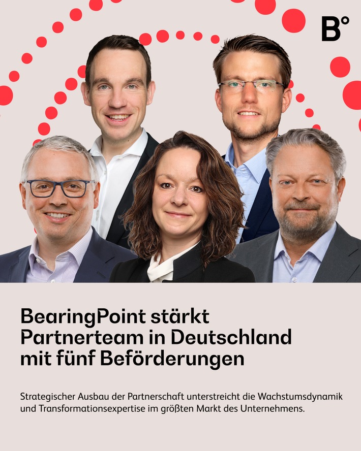 BearingPoint stärkt Partnerteam in Deutschland mit fünf Beförderungen