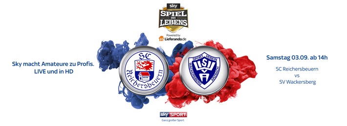 Sky macht Amateure zu Profis: Das "Sky Spiel des Lebens" zwischen dem SC Reichersbeuern und dem SV Wackersberg-Arzbach am Samstagnachmittag live