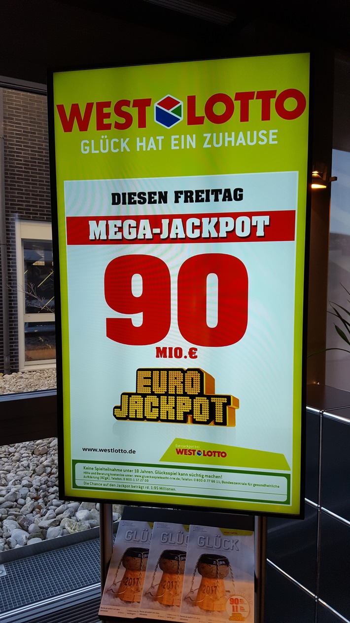 Mega-Jackpot von 90 Millionen Euro