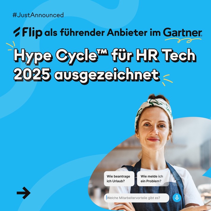 Flip als führender Anbieter im Gartner® Hype Cycle(TM) für HR-Technologie 2025 ausgezeichnet