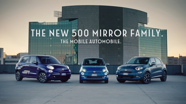 Neue Werbekampagne zu Mirror Sondermodellen von Fiat 500, Fiat 500X und Fiat 500L gestartet