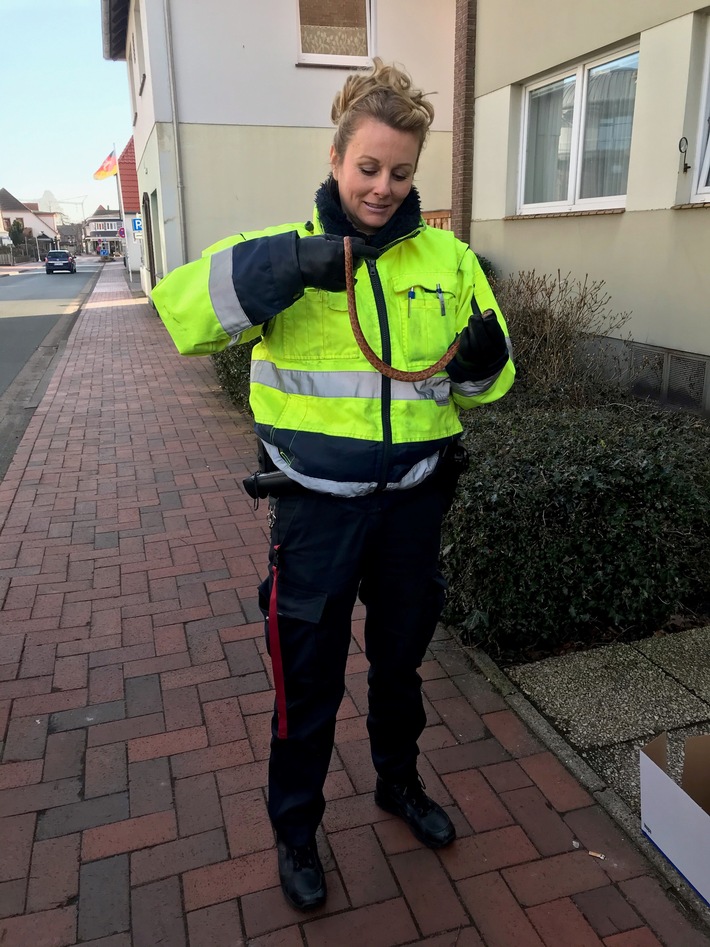 POL-OL: ++WESTERSTEDE; Schreck am Sonntagmorgen - Schlange vor der Haustür++