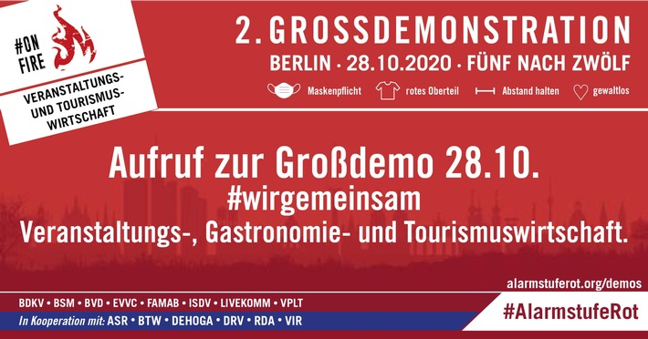 Countdown läuft: Großdemo #AlarmstufeRot am 28. Oktober in Berlin