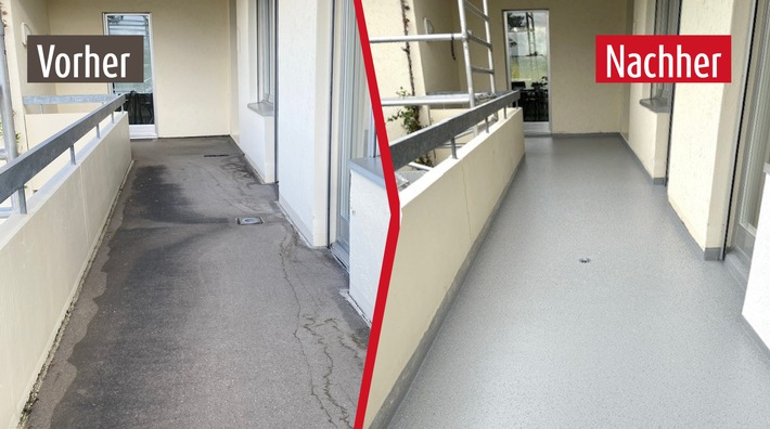 Intakte Balkone und Terrassen – vielseitig nutzbare „Räume“ / Beseitigung von Feuchteschäden zahlt sich voll aus