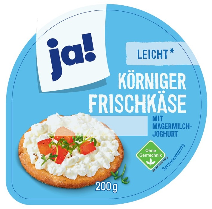 Verbraucherinformation: ja! Körniger Frischkäse 0,1% 200g