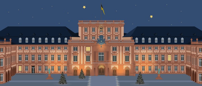 Weihnachtslichterkampagne bringt Schloss Mannheim virtuell zum Leuchten