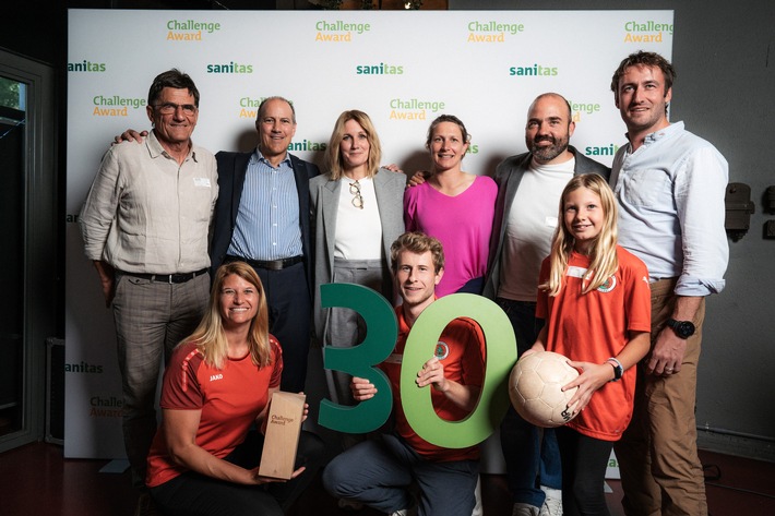 Der Turnverein Grindel gewinnt mit seinem Projekt "Korbball-Parcours" den nationalen Sanitas Challenge Award 2023