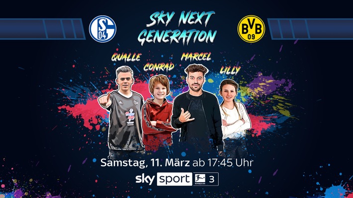 Revierderby mit Buschi, Conrad &amp; Lilly - Die Sky Topspiel-Übertragung Schalke 04 gegen Borussia Dortmund am 11. März für Kinder