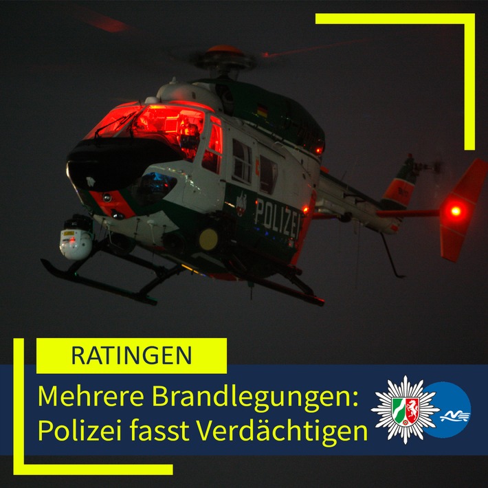 POL-ME: Mehrere Brände: Polizei fasst Tatverdächtigen nach Fahndung mit Hubschrauber - 2507118