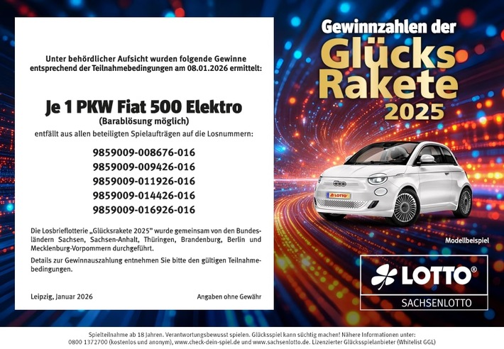 Glücksrakete zündet in Sachsen: Fünf Fiat 500 gehen in den Freistaat