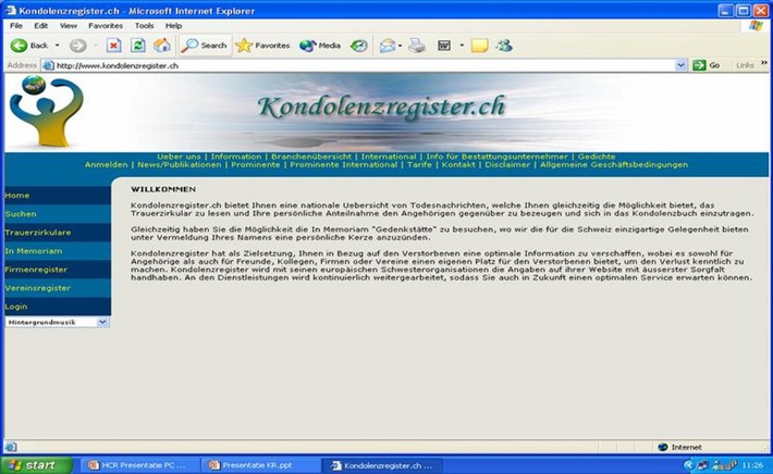 Starker Anfang für das Kondolenzregister.ch