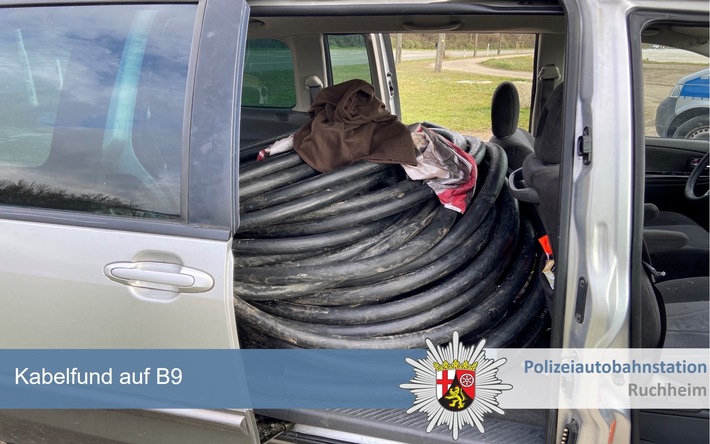 POL-PDNW: Polizeiautobahnstation Ruchheim - Mutmaßlicher Kabeldieb bei B9 kontrolliert
