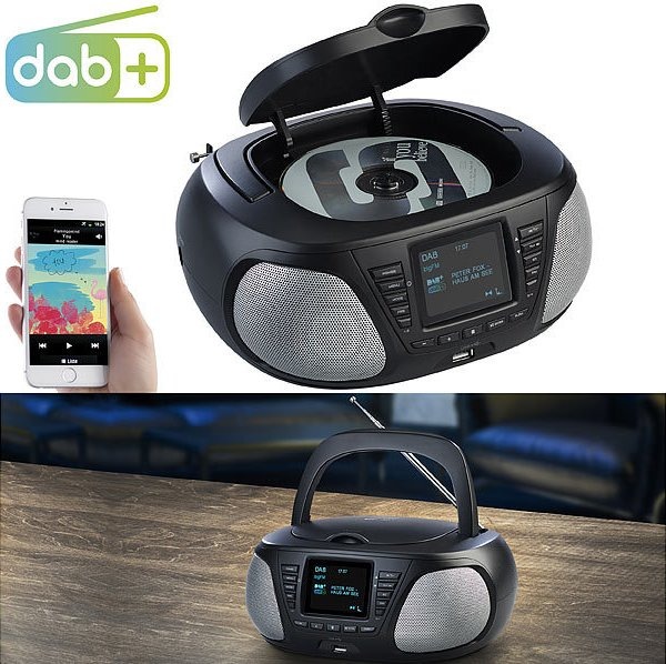 VR-Radio Mobile Stereo-Boombox mit DAB+/FM, Bluetooth, CD, AUX, 10 Watt: Radiovielfalt genießen und eigene Musik streamen