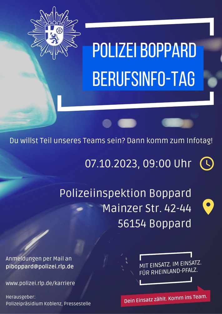 POL-PDKO: Berufswunsch Polizist/in? Polizei Boppard gewährt Blick hinter die Kulissen