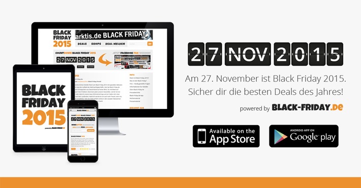 Black-Friday.de präsentiert: Die Black Friday 2015 App - Jetzt kostenlos im App Store und bei Google Play