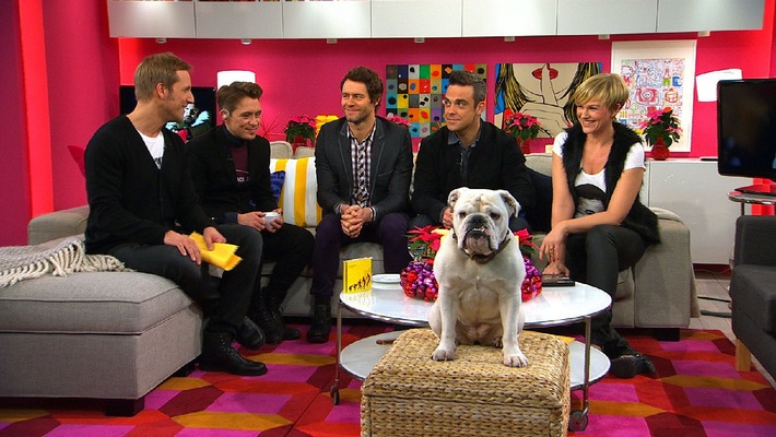 Erstmals wieder gemeinsam im deutschen TV: Take That mit Robbie Williams am Freitag im &quot;SAT.1-Frühstücksfernsehen&quot; (mit Bild)