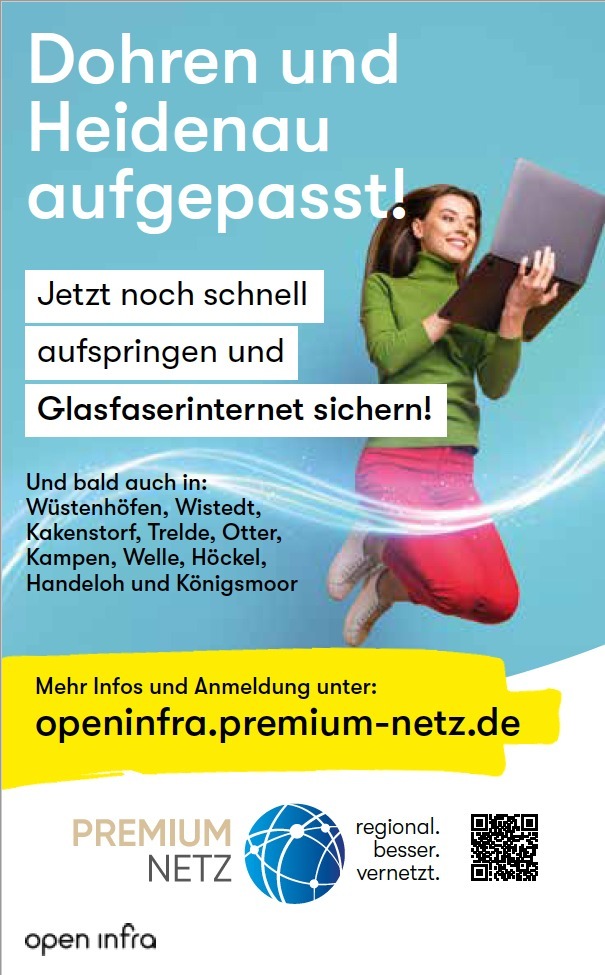 Glasfaserausbau mit PREMIUM-NETZ in Heidenau (Samtgemeinde Tostedt, Nds.)