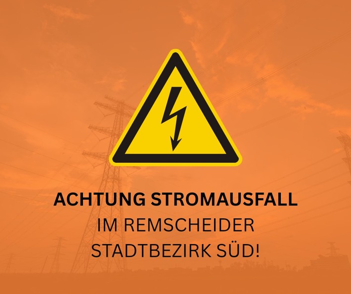 FW-RS: Stromausfall im Remscheider Stadtbezirk Süd