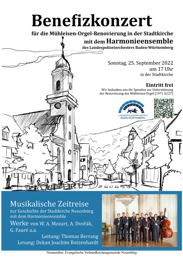 POL-Pforzheim: (Enzkreis) Neuenbürg - Benefizkonzert des Landespolizeiorchesters Baden-Württemberg