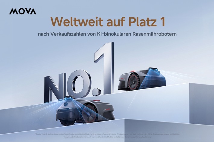 MOVA von Frost & Sullivan nach Absatzvolumen bei Mährobotern mit KI-Dual-Vision weltweit als Nr. 1 ausgezeichnet / Weiterer Text über ots und www.presseportal.de/nr/182374 / Die Verwendung dieses Bildes für redaktionelle Zwecke ist unter Beachtung aller mitgeteilten Nutzungsbedingungen zulässig und dann auch honorarfrei. Veröffentlichung ausschließlich mit Bildrechte-Hinweis.