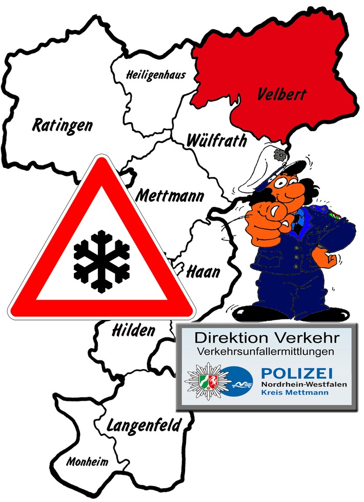 POL-ME: Auffahrunfall bei besonders starkem Hagel- und Schneefall - Velbert - 2104025