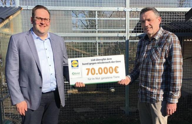 Lidl unterstützt den Bund gegen Missbrauch der Tiere mit 70.000 Euro